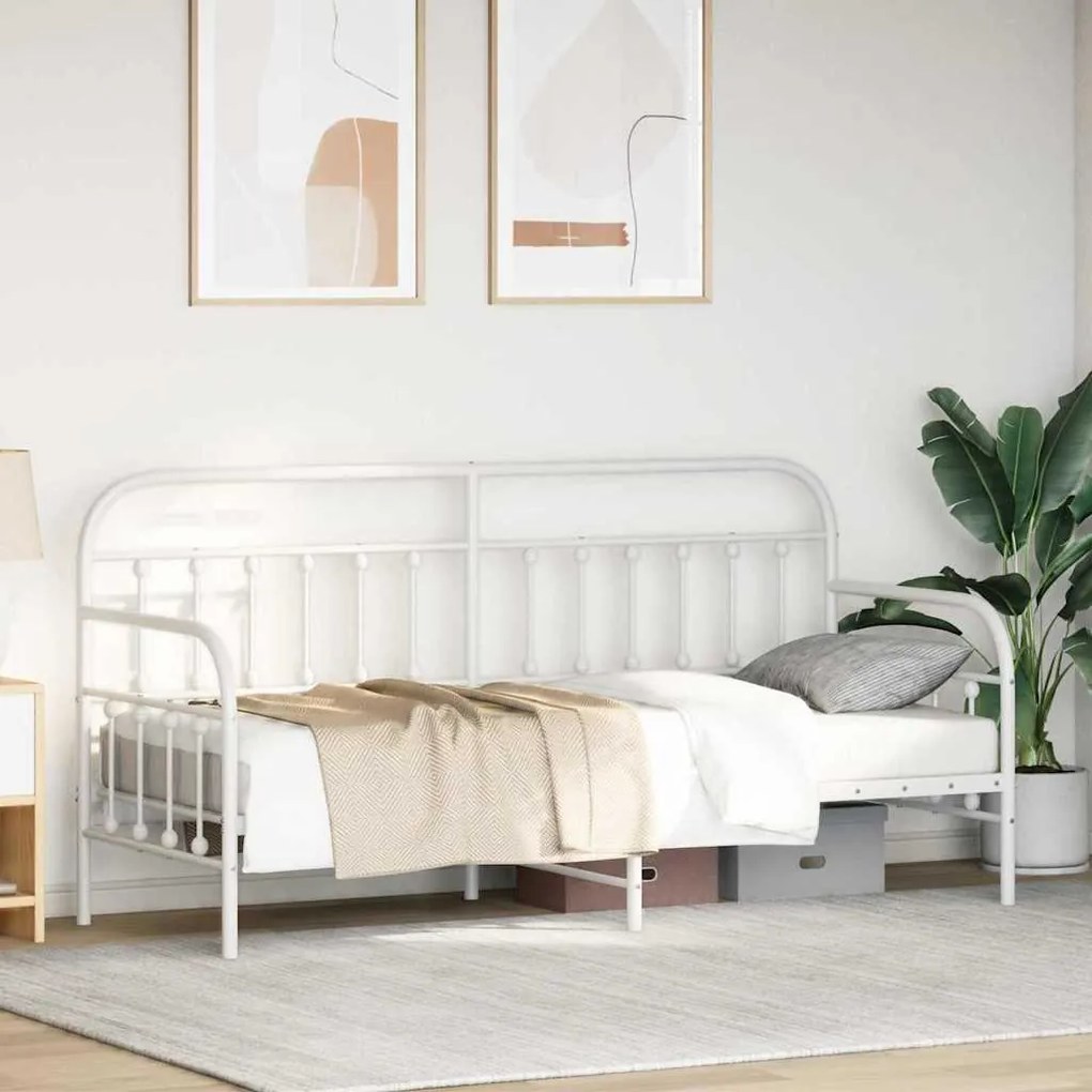 Estrutura de Cama Dia vidaXL Branca 80x200 cm Aço