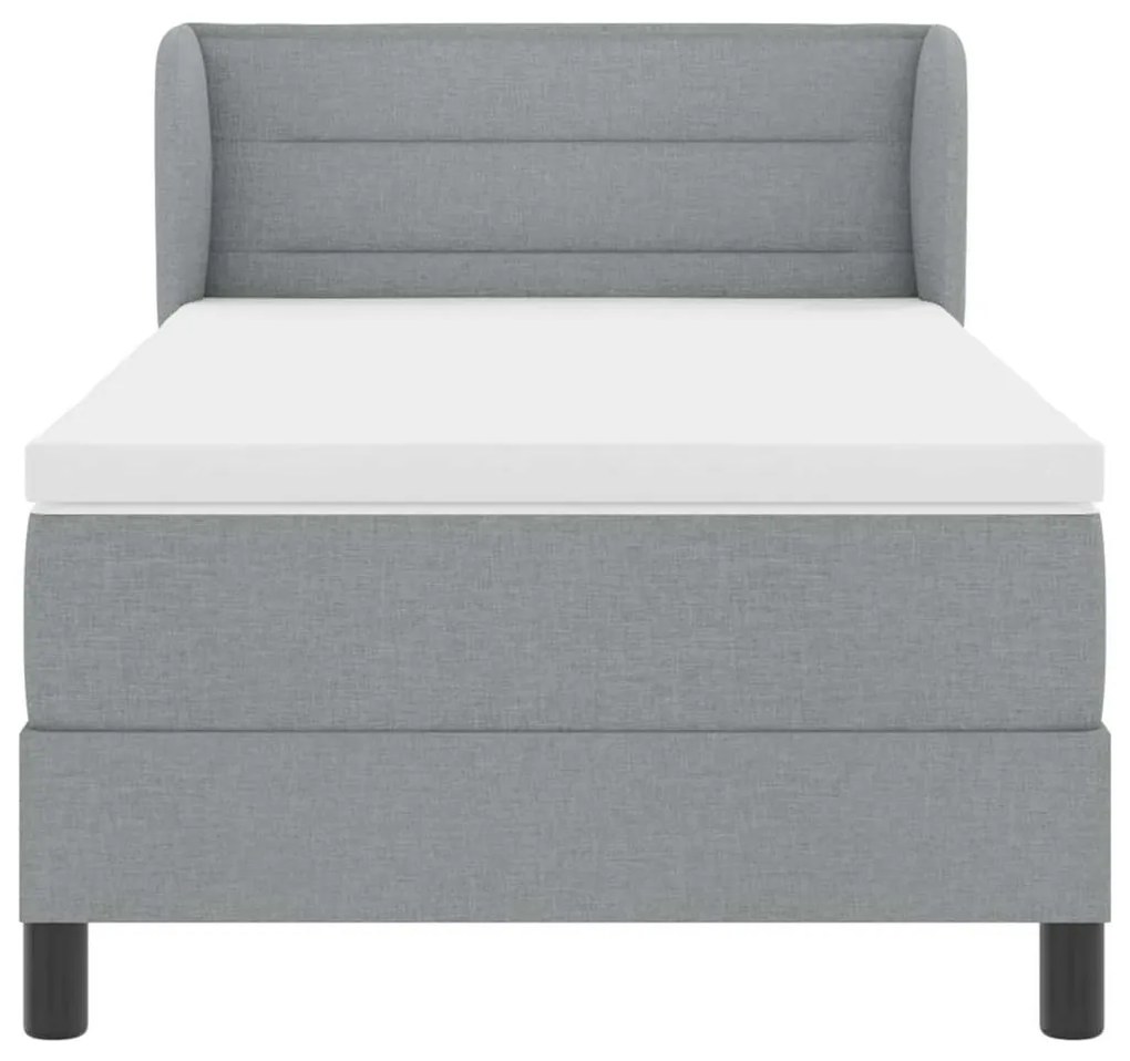 Cama Box Spring com Colchão vidaXL Cinza Claro 90x200 cm Tecido