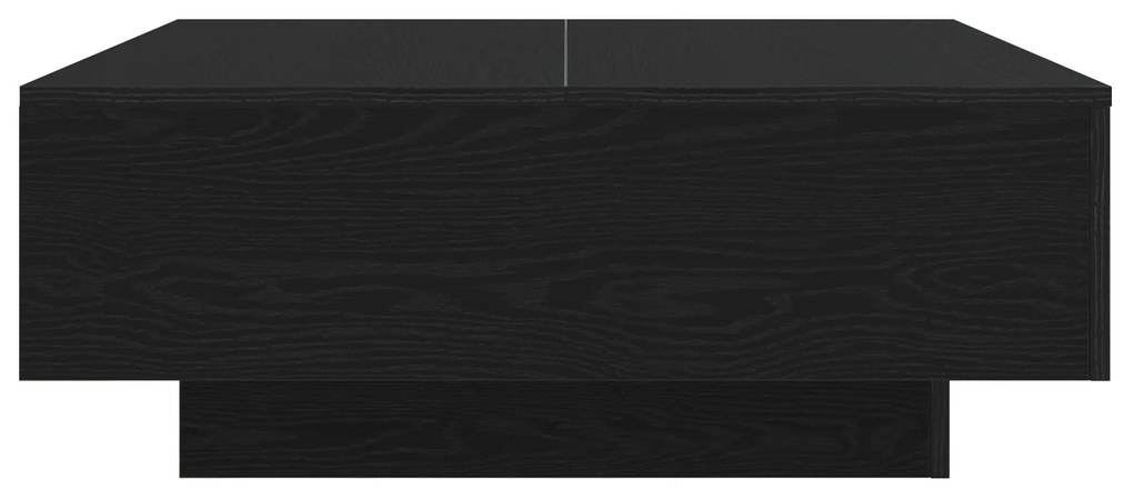 Mesa de Centro vidaXL com Luzes LED Carvalho Preto 80x80x31 cm