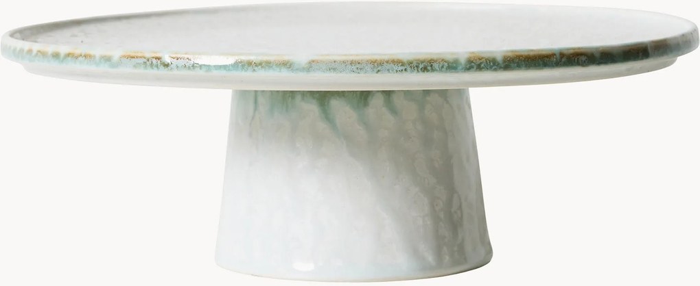 Prato de servir artesanal com vidrado reativo 70's