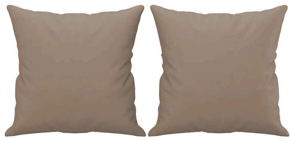 Sofá 2 lugares + almofadas 140 cm couro artificial cappuccino