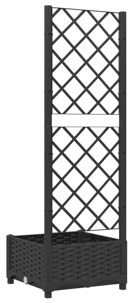 Vaso/floreira jardim c/ treliça 40x40x121,5 cm PP preto