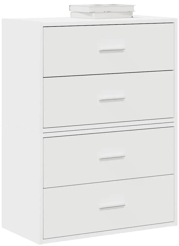 vidaXL Armários c/ 2 gavetas 2 pcs 60x31x40cm derivados madeira branco