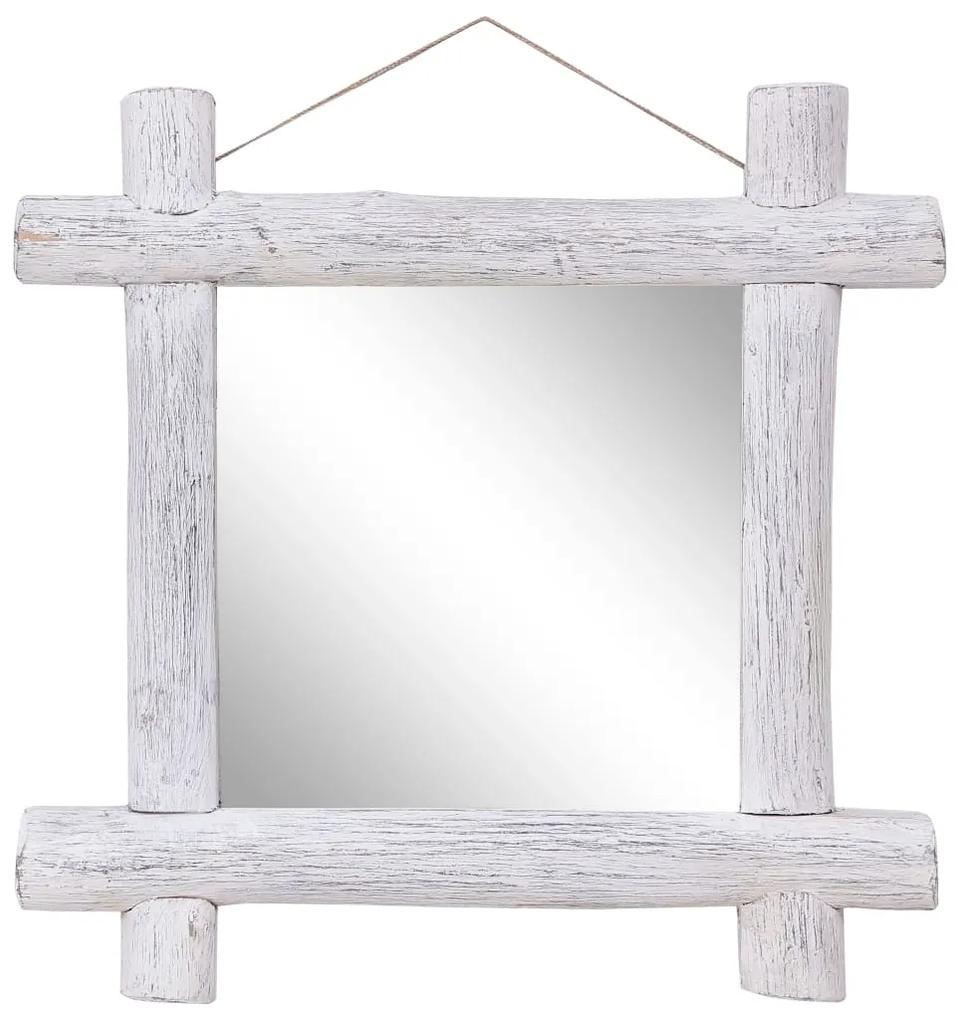 283932 vidaXL Espelho de troncos 70x70 cm madeira recuperada maciça branco