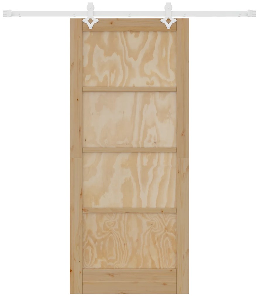 Porta Deslizante vidaXL com Conjunto de Ferragens 86x198,5 cm Madeira