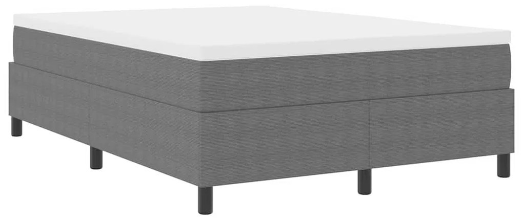 Cama Box com Colchão Cinza Claro, 140 x 200 cm, Veludo.