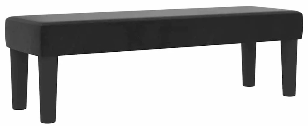 Cama Box com Colchão e Banco Preto 140x200 cm Veludo