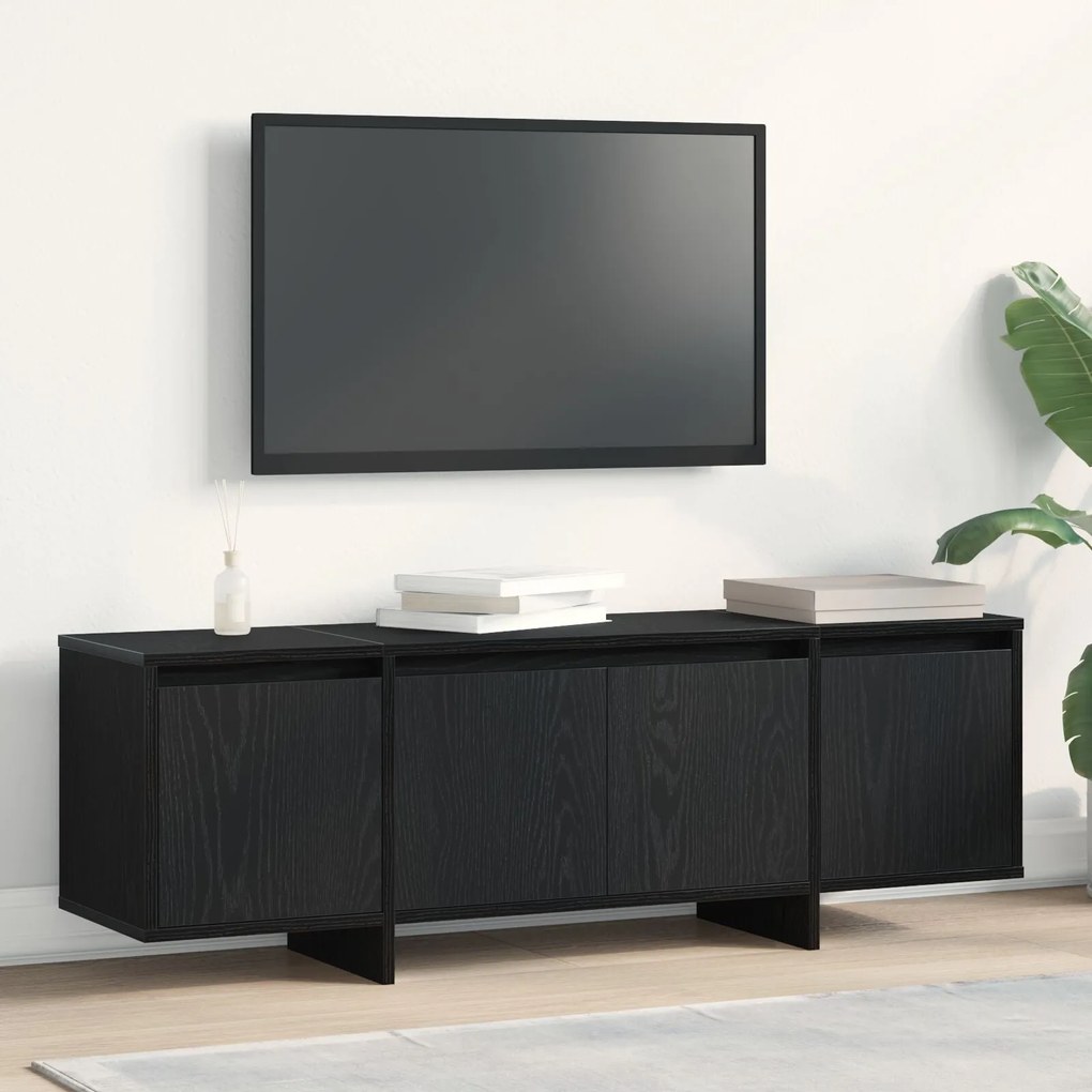 Móvel para TV vidaXL Preto Carvalho 120x30x40,5 cm Madeira engenheirad