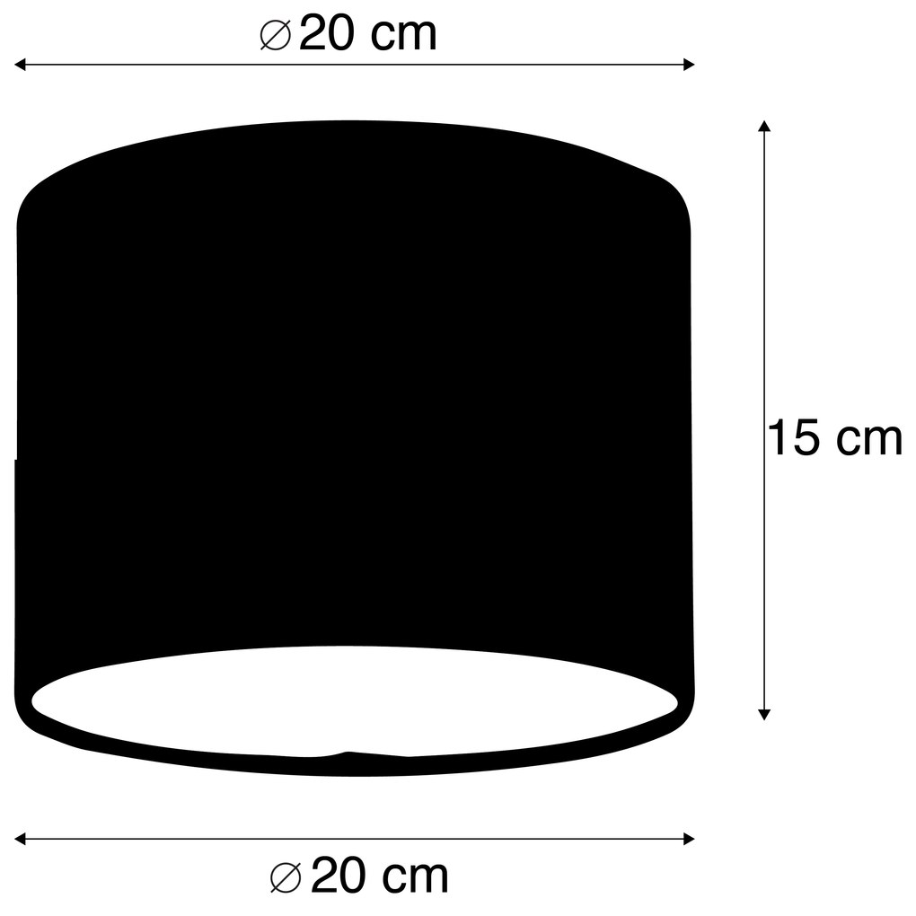 Abajur de tecido preto 20/20/15 Moderno