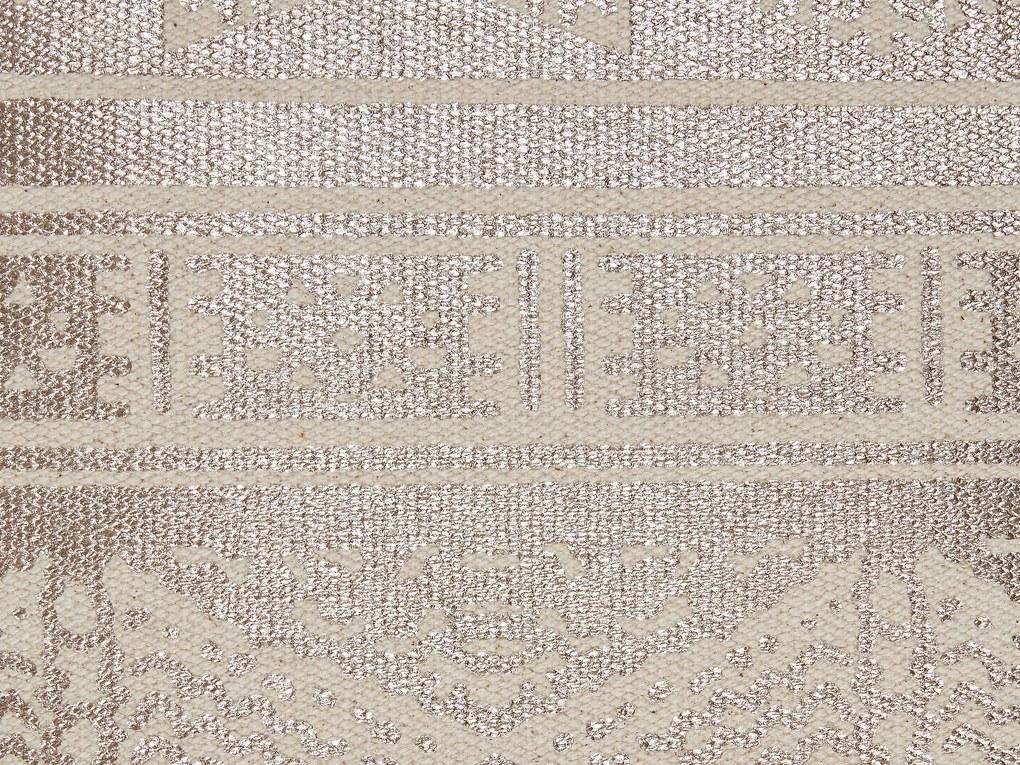 Almofada de algodão com padrão geométrico rosa dourado 50 x 50 cm OUJDA Beliani