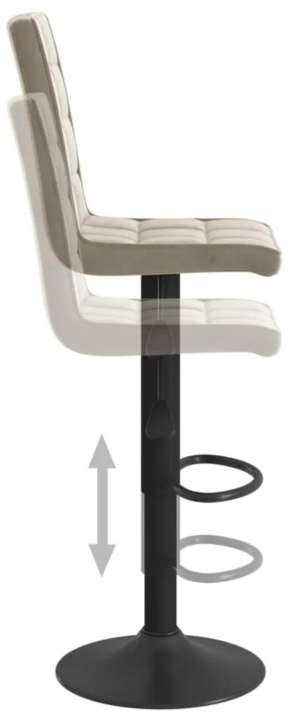 Bancos de bar 2 pcs veludo cinzento-claro