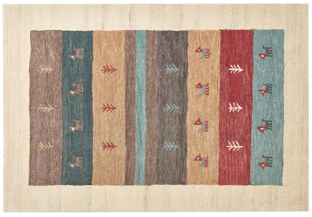 Tapete Gabbeh em lã multicolor 140 x 200 cm SARILAR Beliani