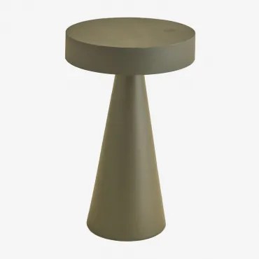 Candeeiro De Mesa Led Sem Fios Em Ferro Catinca Verde Azeitona Intenso - Sklum
