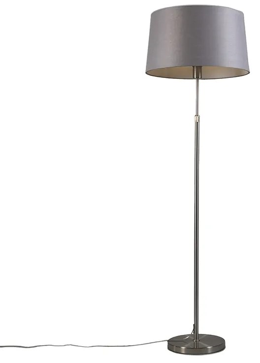 Candeeiro de pé em aço com abajur cinzento 45 cm ajustável - Parte Design,Moderno