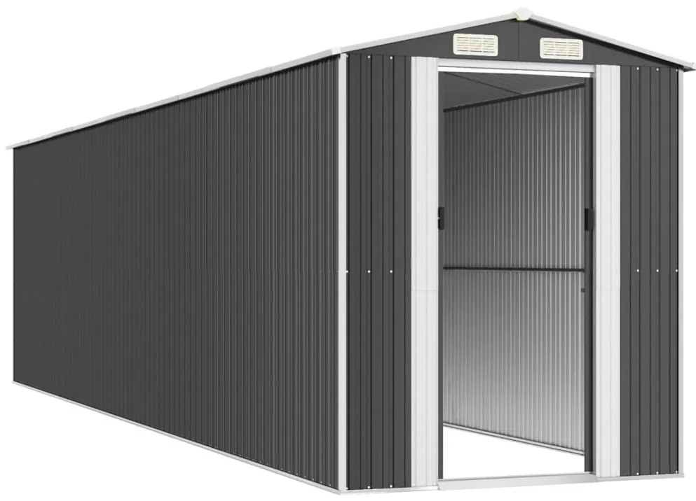 Abrigo de jardim 192x772x223 cm aço galvanizado antracite