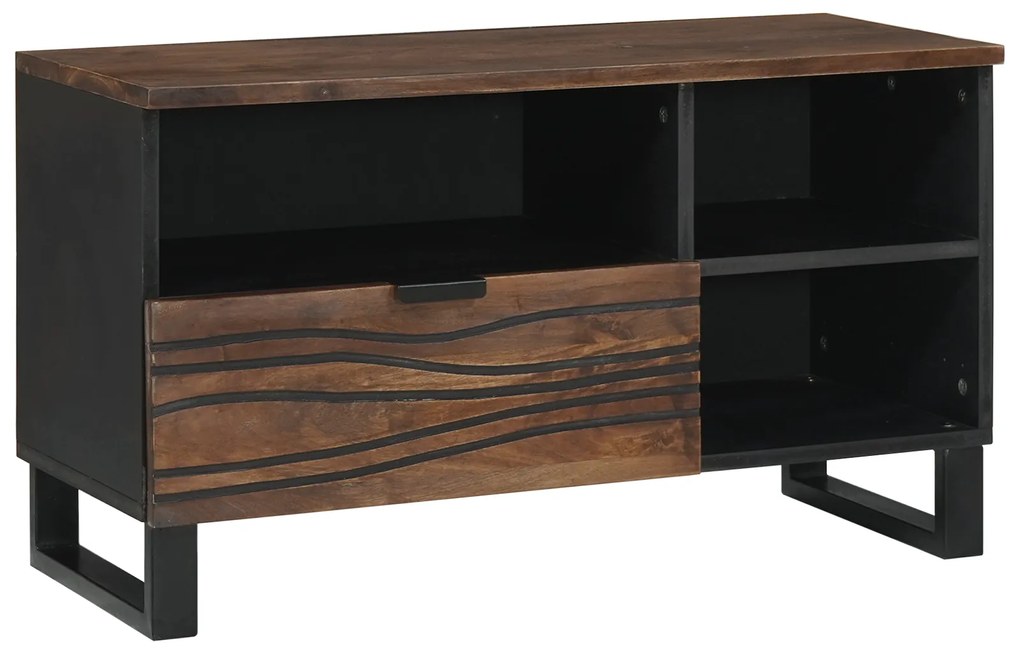 vidaXL Armário de TV - 80x33.5x46 cm, Feito de Madeira Sólida e Madeira de Engenharia.