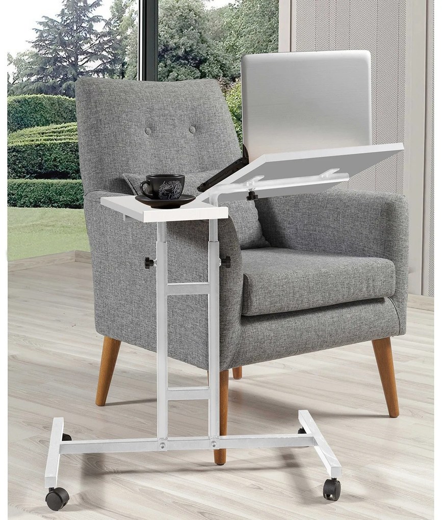 Secretária Elevatória para Portátil Glen – Branco – 67x87x45,5 cm