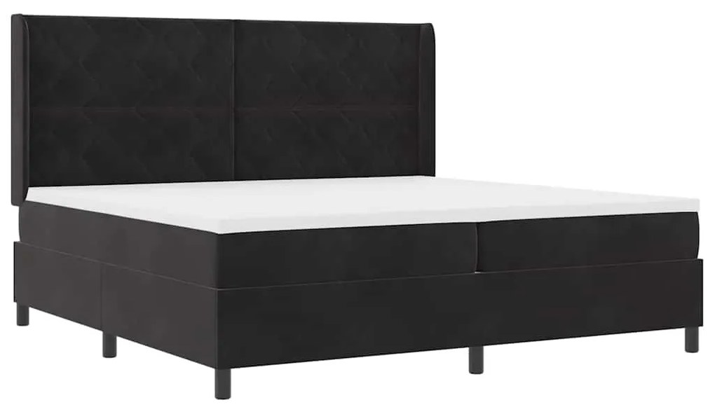 Cama Box com Colchão vidaXL Preta 200x200 cm Veludo