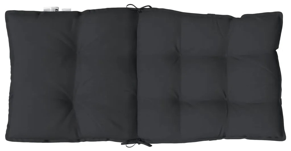 Almofadões cadeira encosto baixo 2 pcs tecido oxford preto