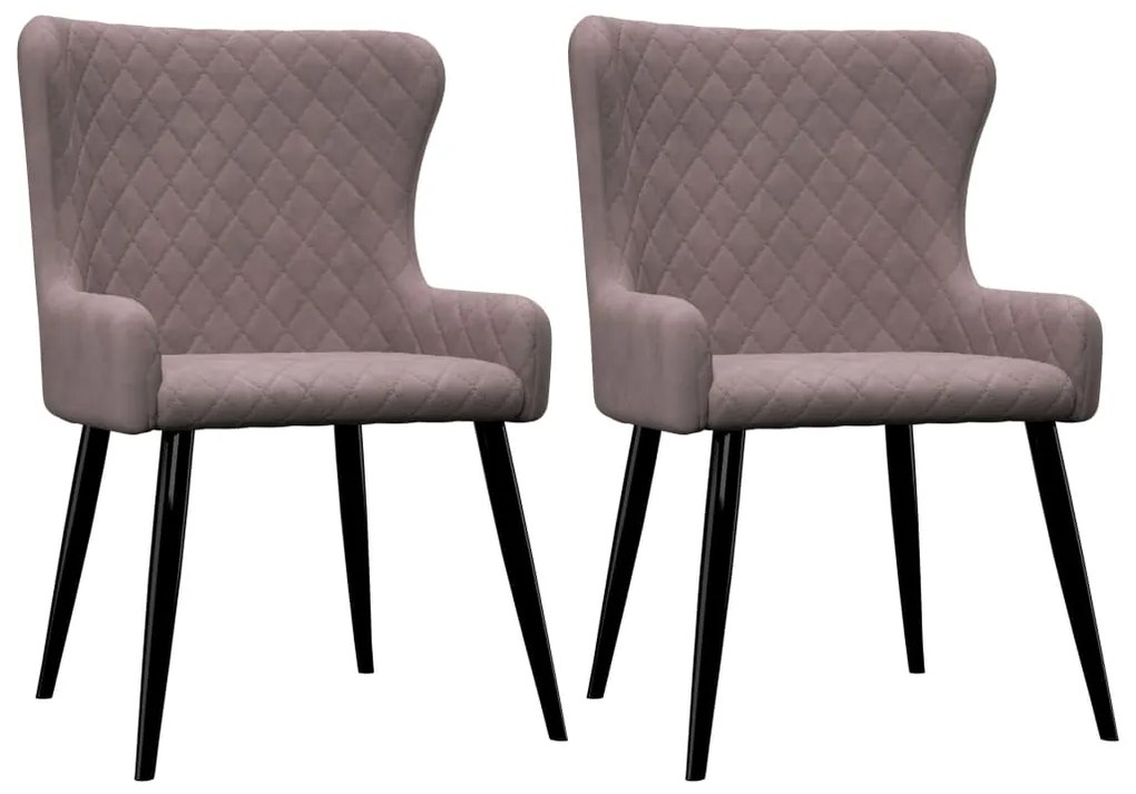 282529 vidaXL Cadeiras de jantar 2 pcs veludo rosa