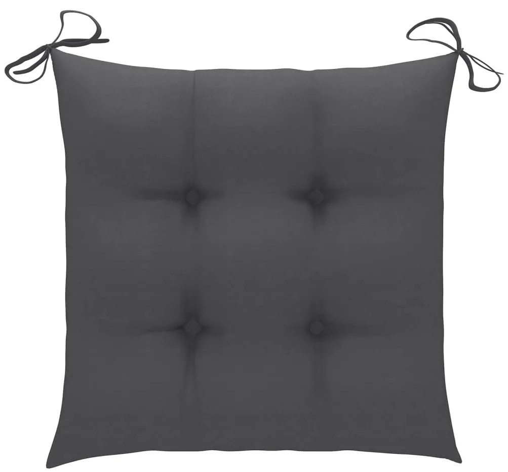 Cadeiras de jardim empiháveis c/ almofadões 8 pcs teca maciça