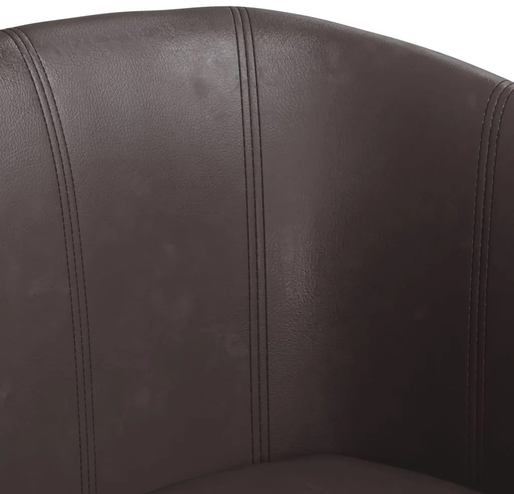 Poltrona couro artificial castanho