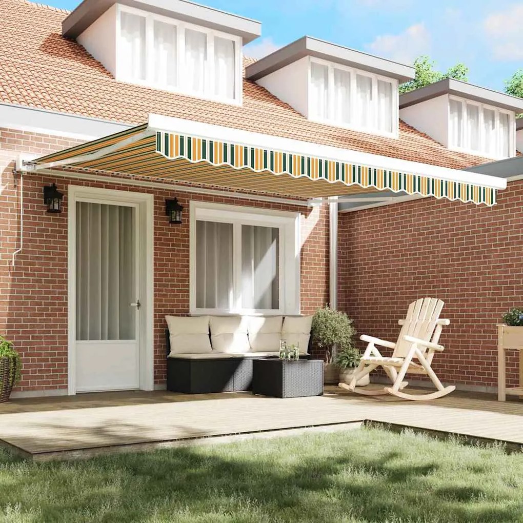 Tecido Substituto para Toldo para Estrutura de 4x3.5 m Verde e Amarelo