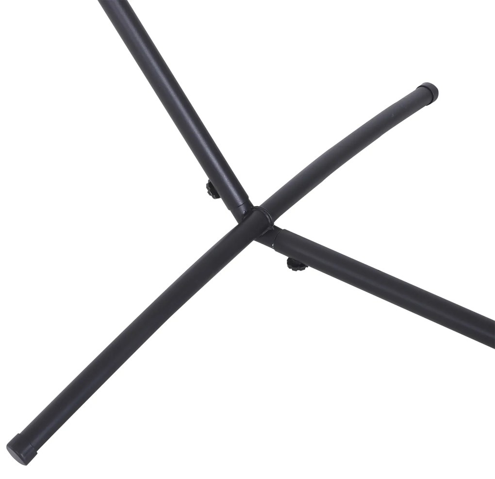 Suporte Ajustável para Camas de Rede Universal (não incluida) Estrutura de Ferro Carga Até 150kg Pé para Cama de Rede 280x120x110cm Preto