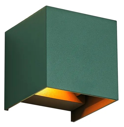 Candeeiro de parede exterior verde escuro incl. LED IP54 - Edwin