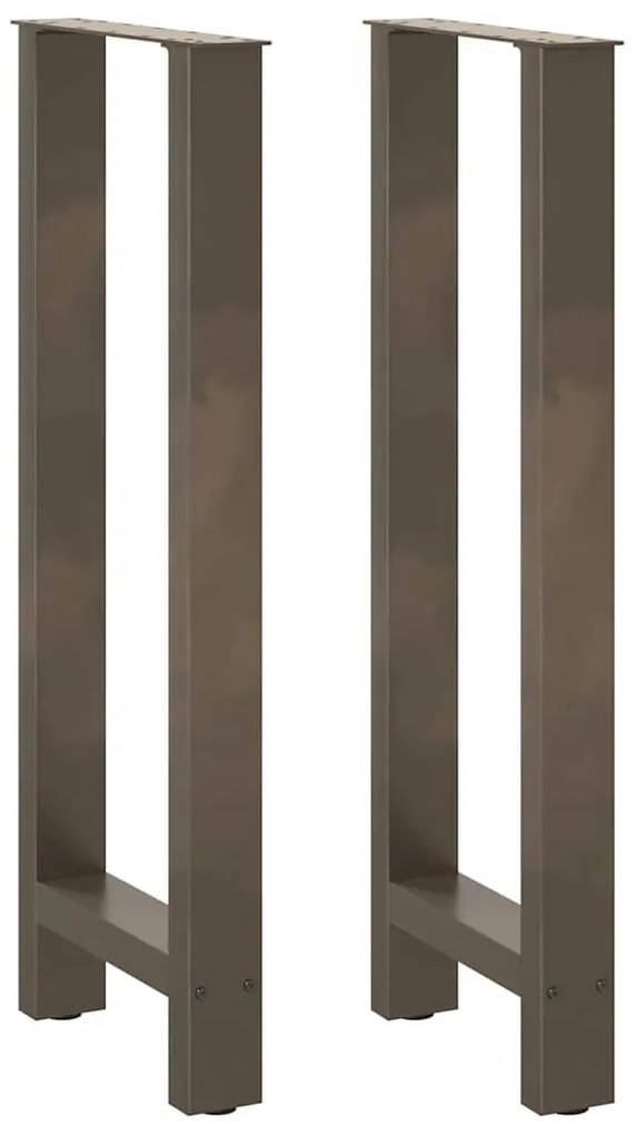 Pés de mesa de bar em aço natural, 2 peças, 50x (100-101) cm, aço