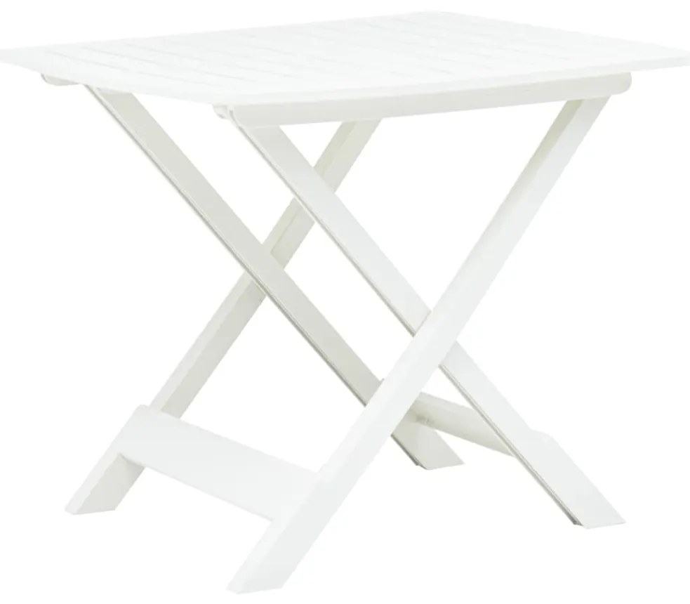 vidaXL Mesa de jardim dobrável 79x72x70 cm plástico branco