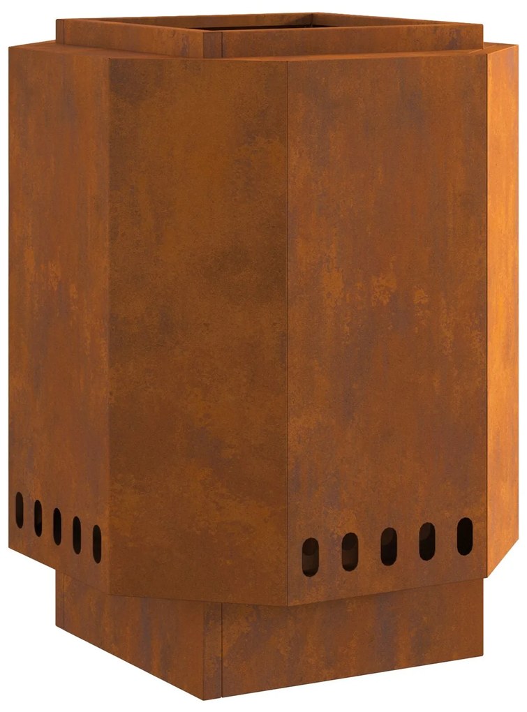 Fogueira Sem Fumaça vidaXL 38x38x51 cm em Aço Envelhecido