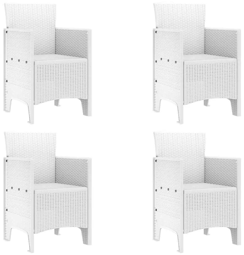 Conjunto de Jantar Jardim Branco 5 pcs Branco Vime de resina