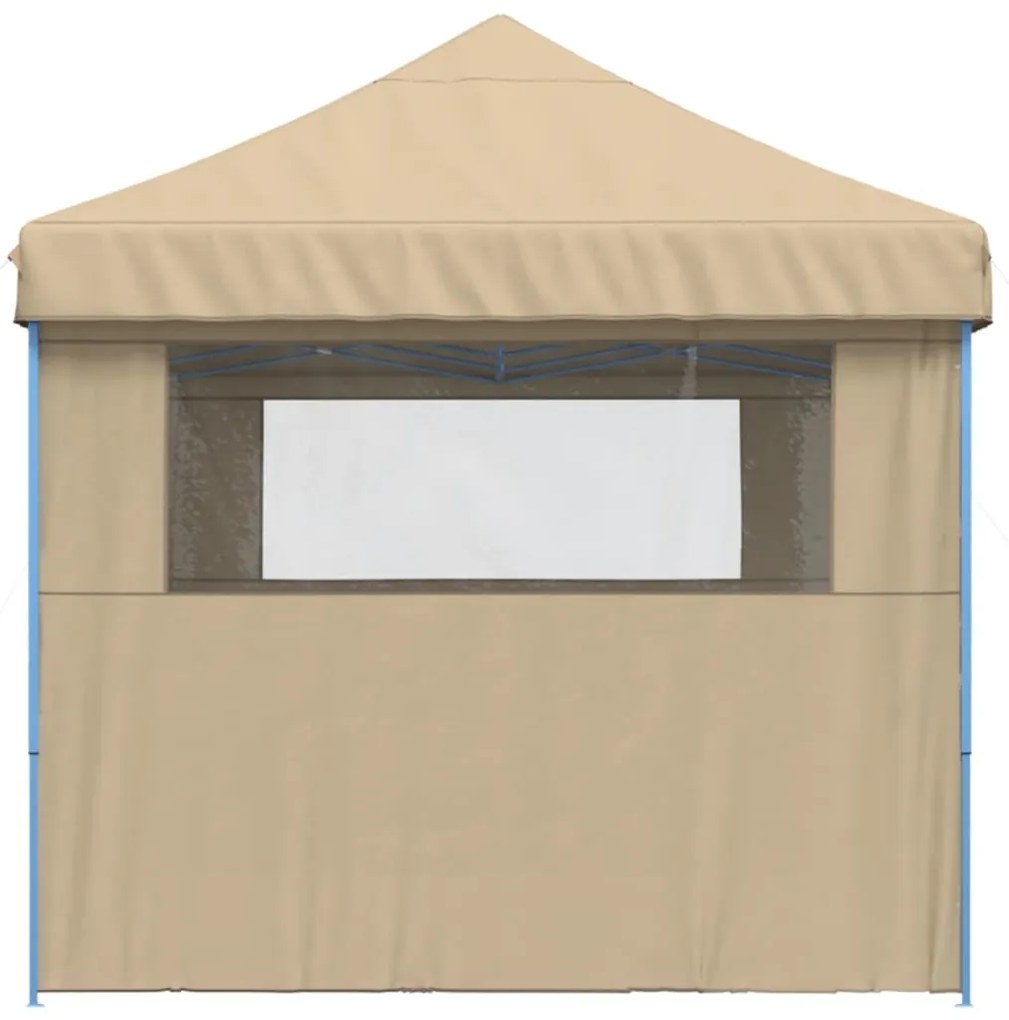 Tenda para festas pop-up dobrável com 3 paredes laterais bege