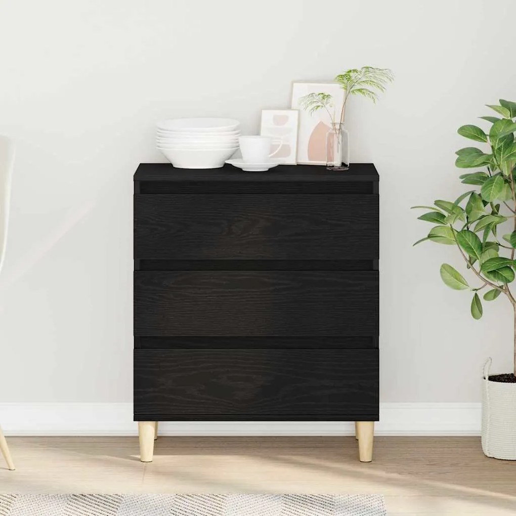 Sideboard vidaXL Preto Carvalho 60x35x70 cm em Madeira Derivada