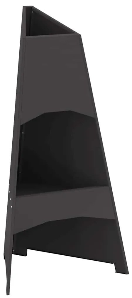 Fogueira Pyramid vidaXL Preta 50x45x95 cm Aço