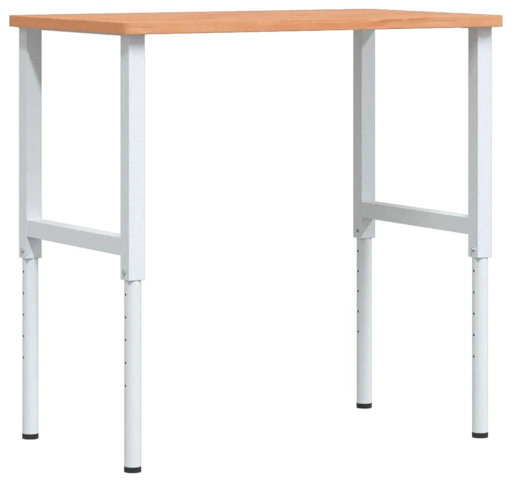 Bancada retangular 100x60x(71,5-98) cm madeira de faia maciça