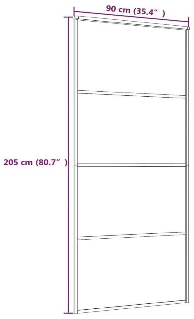 Porta deslizante vidro ESG fosco e alumínio 90x205 cm branco