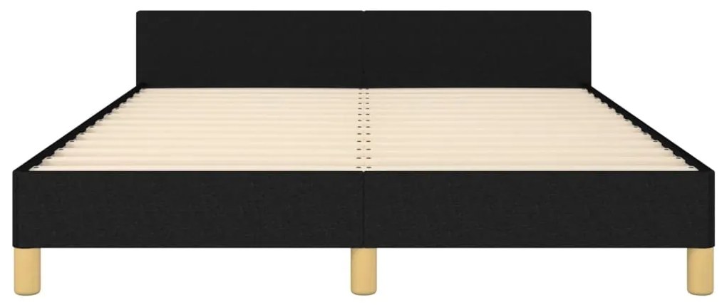 Estrutura de cama sem colchão 140x200 cm tecido preto