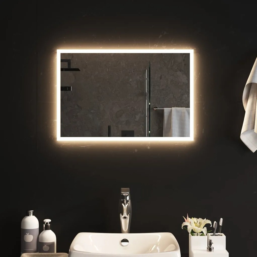 151763 vidaXL Espelho de casa de banho com luzes LED 60x40 cm