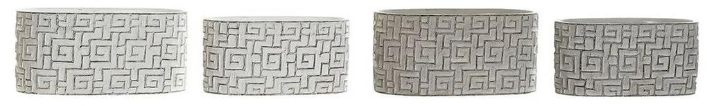 Conjunto de Vasos DKD Home Decor ‎S3023993 Cinzento Cimento Branco Moderno Geométrico (23 x 12,5 x 11 cm) (2 Unidades)