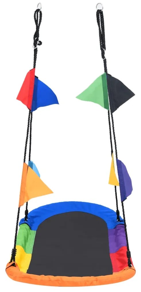 Baloiço estilo ninho com bandeiras 165x70 cm