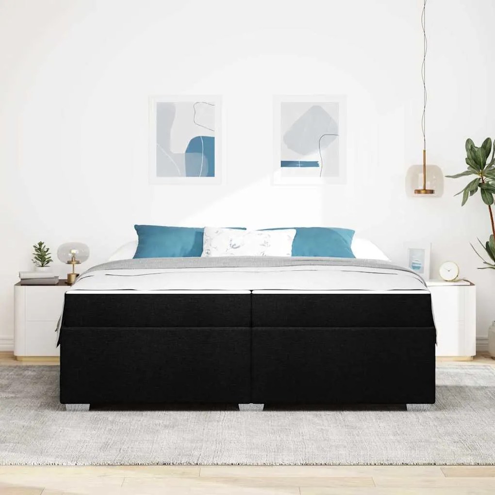 Estrutura da Cama Outros Preto 200 x 200 cm tecido