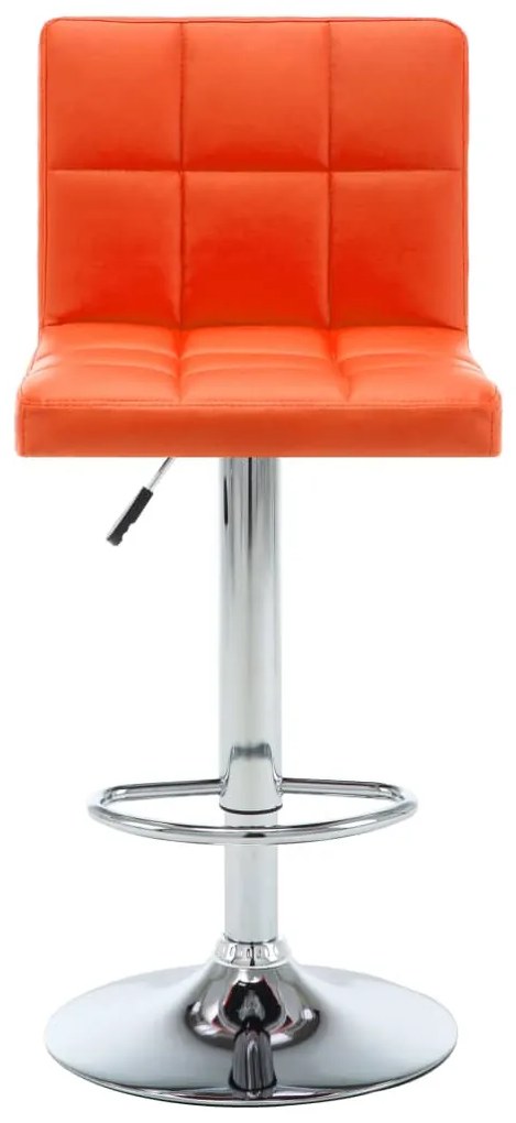 Bancos de bar 2 pcs couro artificial laranja