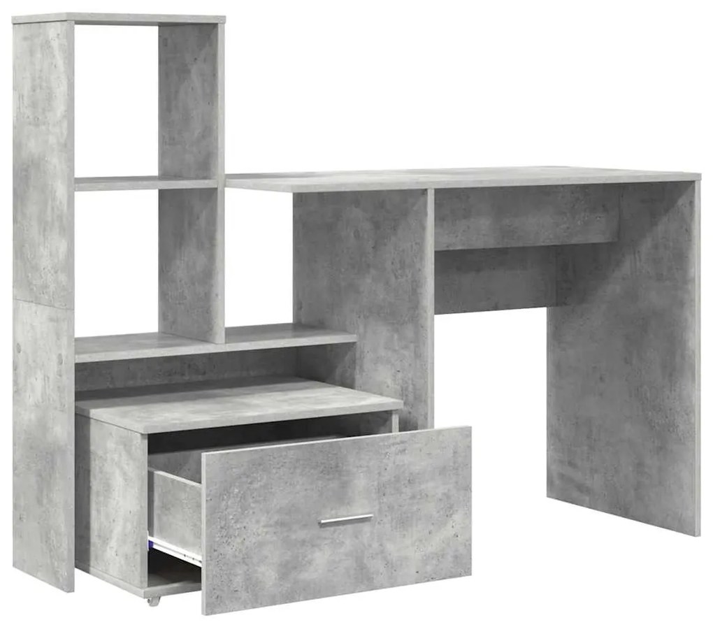 Mesa Cinzento cimento 131.5 x 50 x 106.5 cm Madeira processada