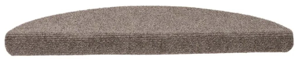Tapetes escada autoadesivos 10 pcs 56x17x3 cm agulhado bege