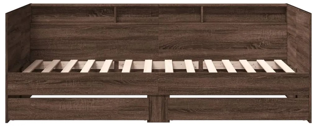 Sofá-cama com gavetas sem colchão 90x190 cm carvalho castanho