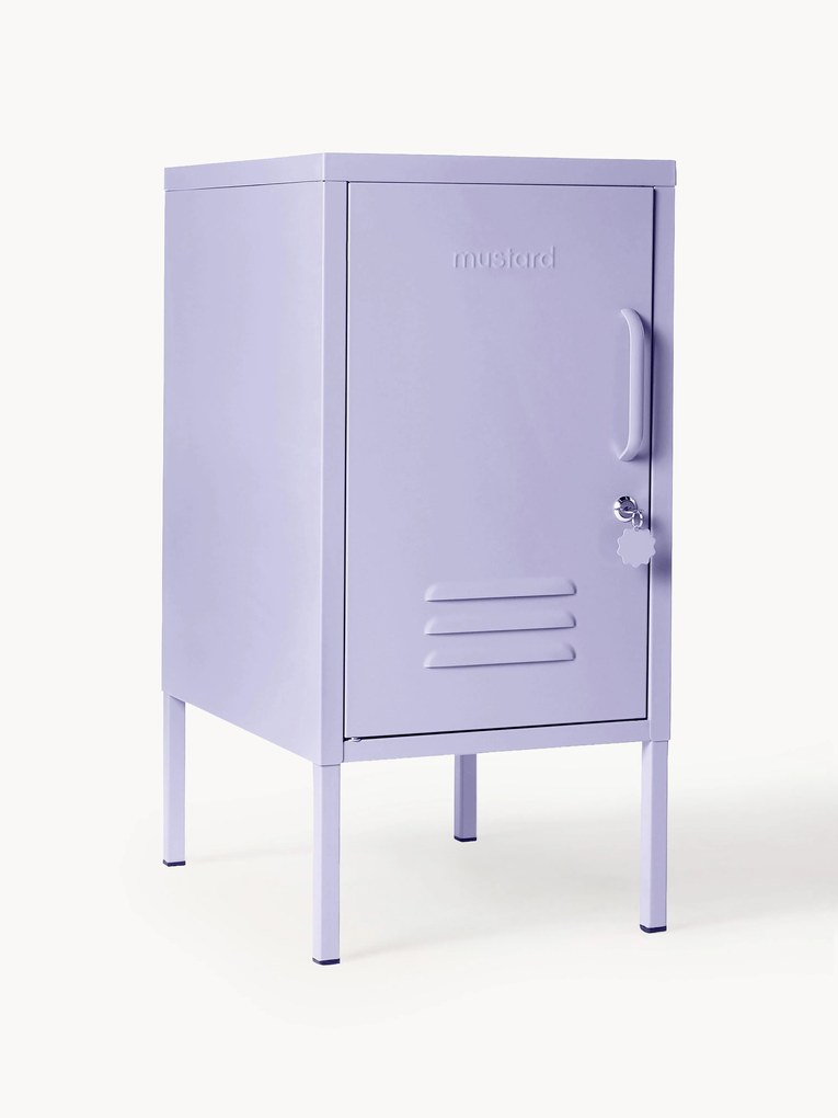 Mesa de cabeceira em metal Maven, com opção de abertura à esquerda ou à direita