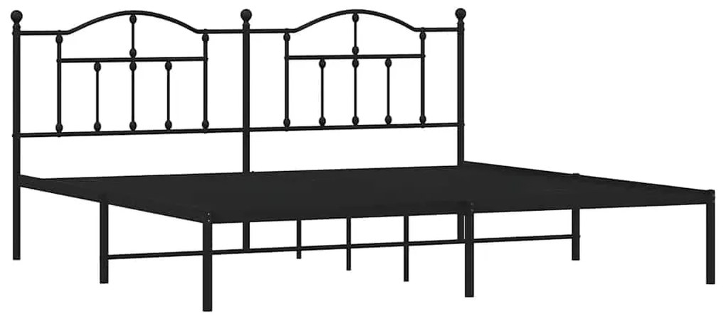 Estrutura de cama com cabeceira 193x203 cm metal preto