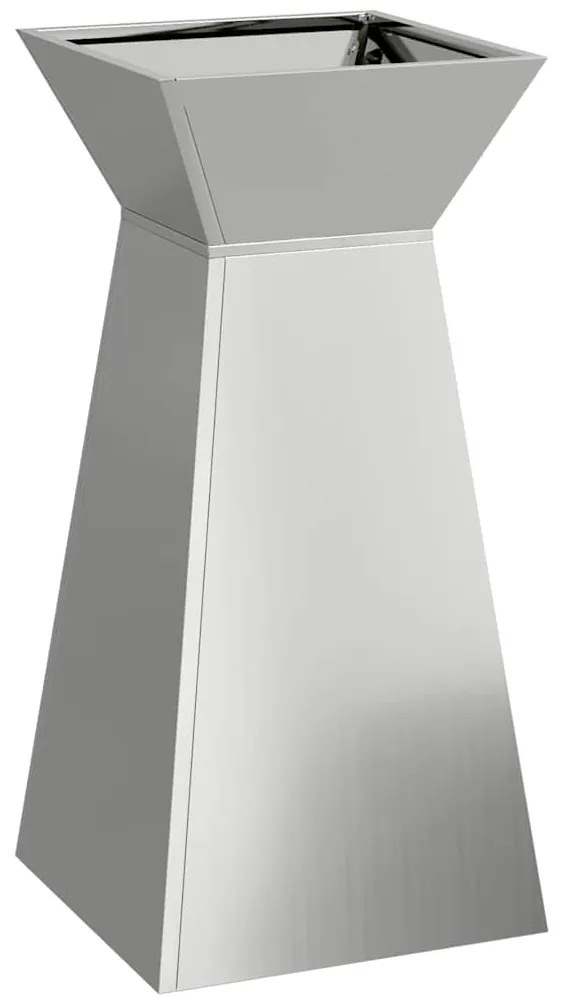 Vaso Pilastra de Jardim da com Tigela 35x35x73 cm em Aço Galvanizado